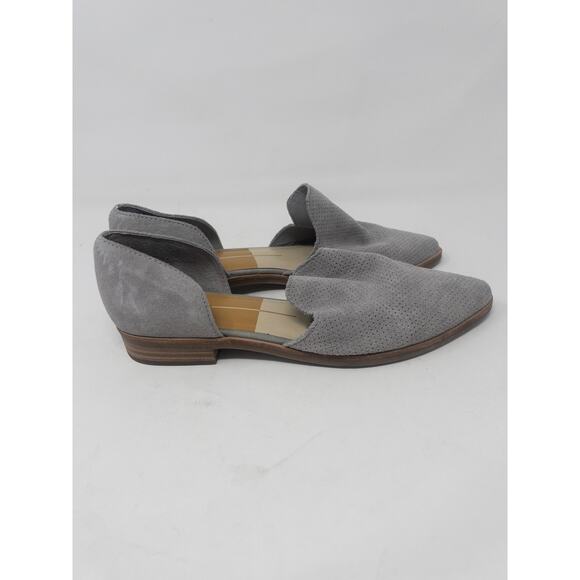 Dolce Vita KELSA Grey Suede Block Heel Flat Pointed Toe Slip On Shoe Size 8 - Picture 3 of 6